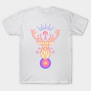 Groovy Cosmos Deer Head T-Shirt